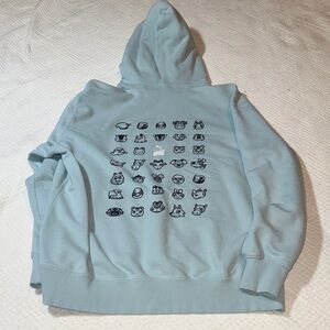 Puma  X Animal Crossing New Horizons Light Blue Graphic Hoodie Sweater Medium